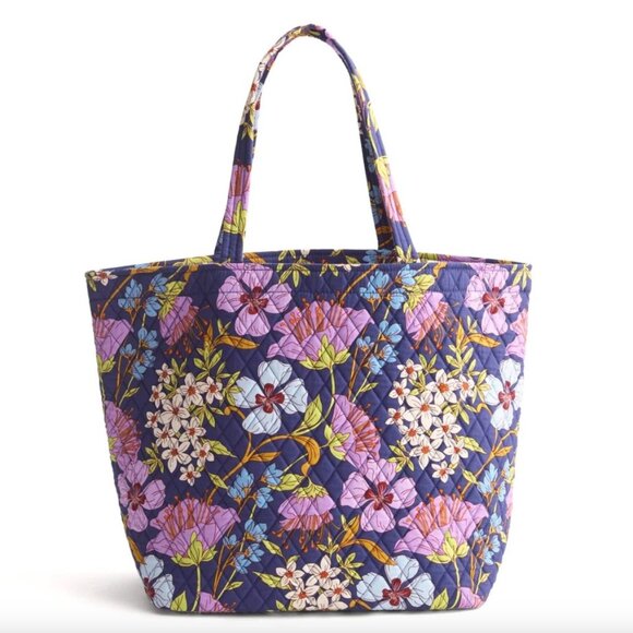 Vera Bradley Handbags - NEW VERA BRADLEY Large Tote Coffee Garden Print Cotton Grand Tote NWT